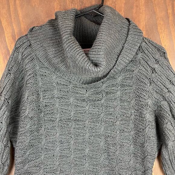 Old Navy Womens Sweater Dark Gray Cowl Neck Short Sleeve Dress Wool Blend M - Picture 2 of 12